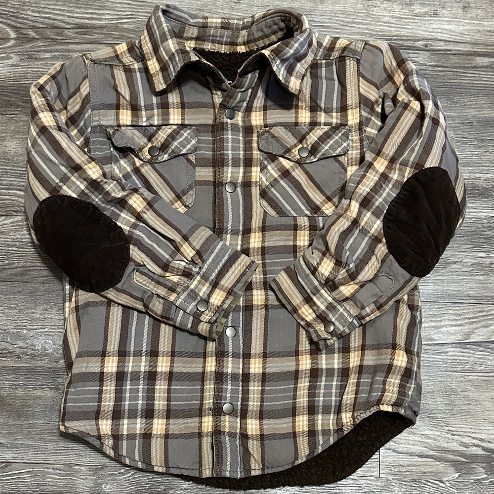 GAP Gray Plaid Kids Button Down Shirt